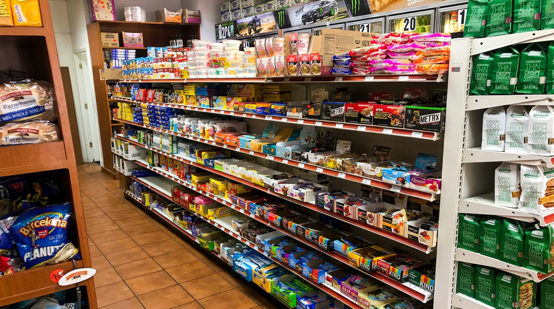 On the shelves