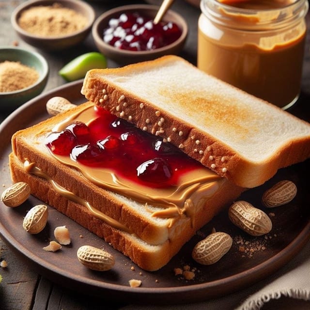B7. Bread with Peanut Butter and Jelly.